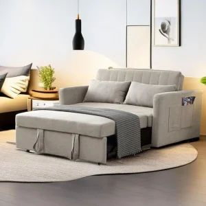 55'' Sofa Bed, Pull Out Sleeper , Love seat with Side Pocket